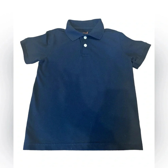 Cat and Jack Dark Navy Blue Collared Short Sleeve Tee Shirt Boys Size 6 - Picture 1 of 5